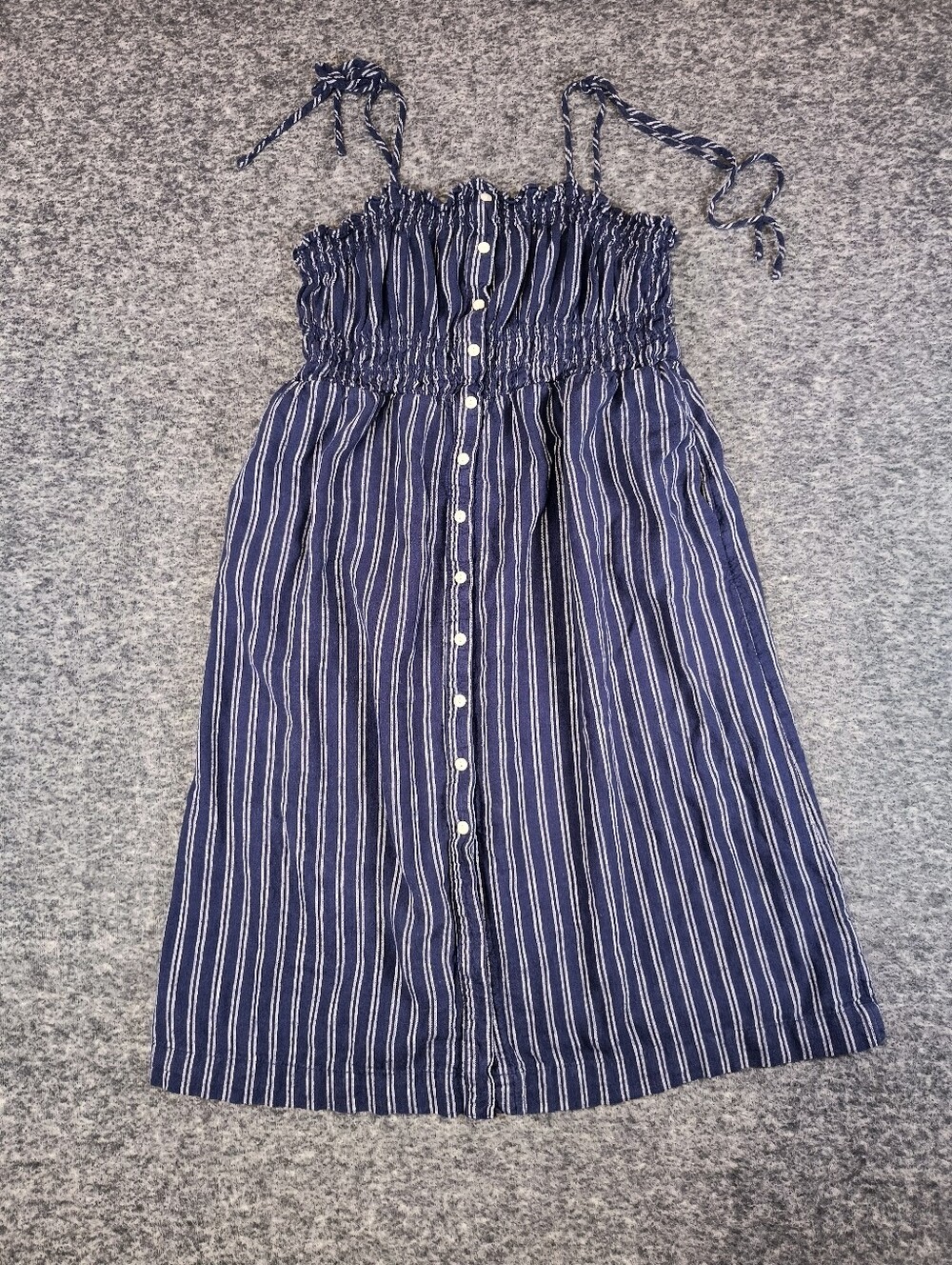 Universal Threads linen/rayon mix navy striped dress, Pockets, women's XL